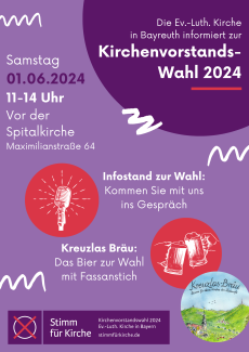 Plakat Inforstand zur KV-Wahl